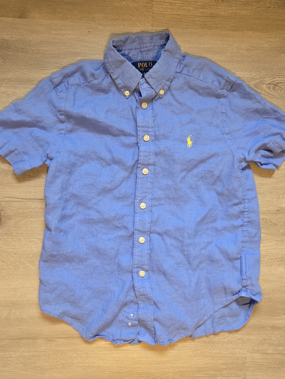 Polo Ralph Lauren Boys Linen Short-Sleeve Sport Shirt Boys Small Blue
